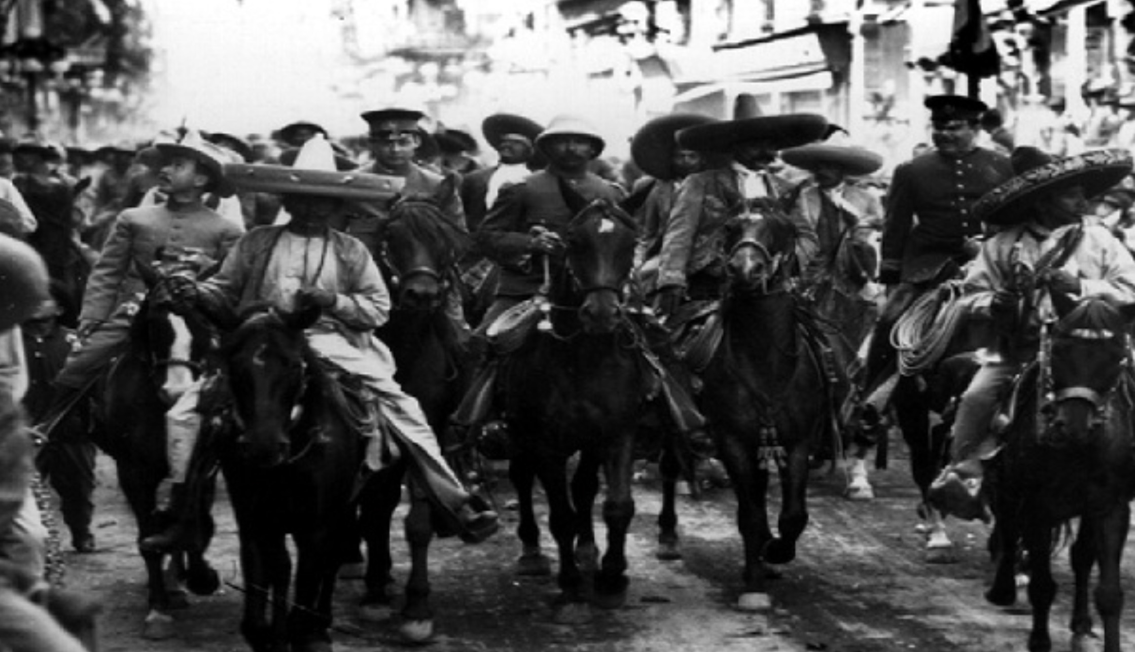 Zapata and Villa with their joint forces enter Mexico City 